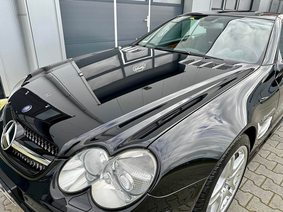 Mercedes Benz SL55 AMG, gepolijst, Gyeon Mohs Evo glascoating